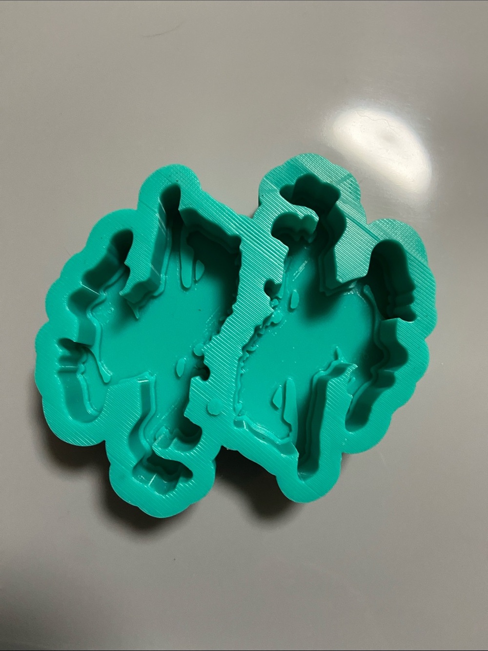 Double Animal Silicone Mold in Teal